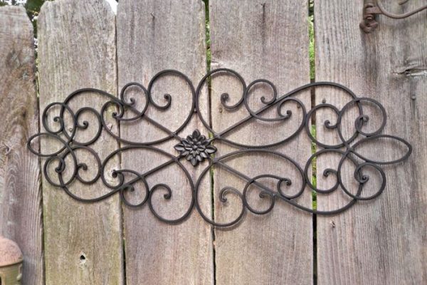 Wrought iron decor for outdoors