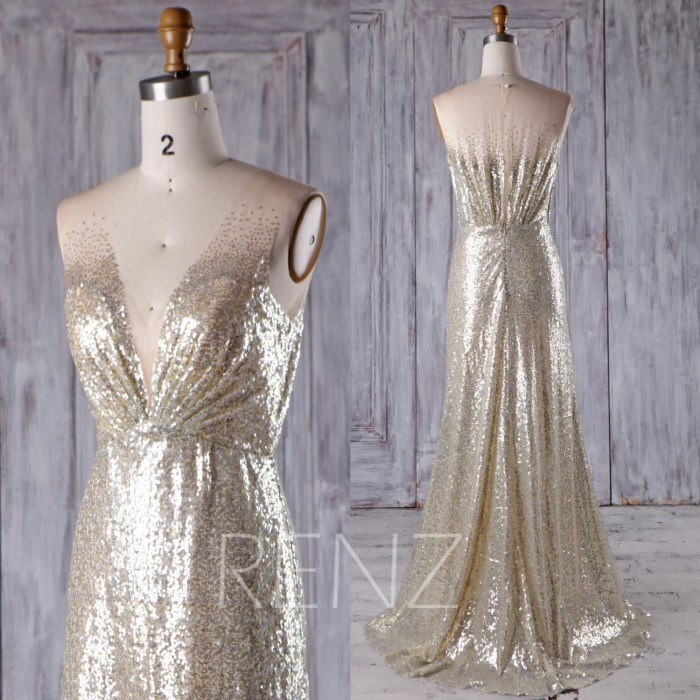 Silver and gold wedding dress