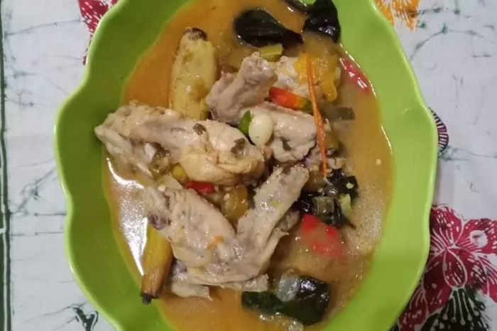 Resep garang asem ayam santan tanpa daun pisang