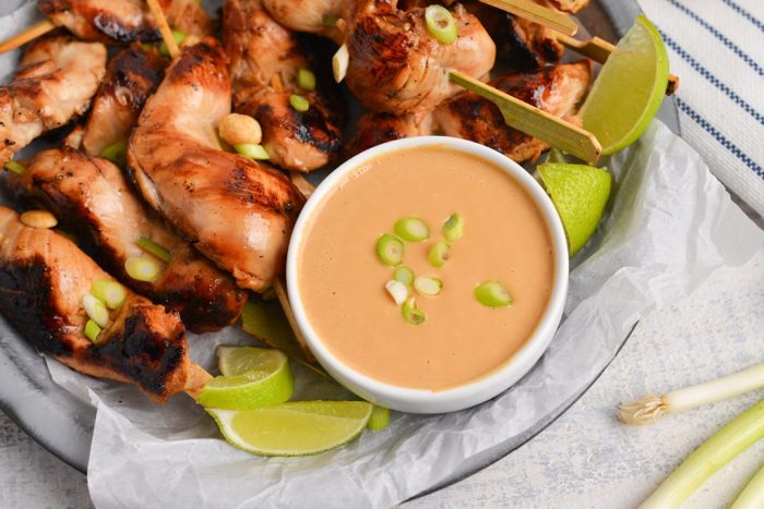 Satay chicken thai peanut sauce distro