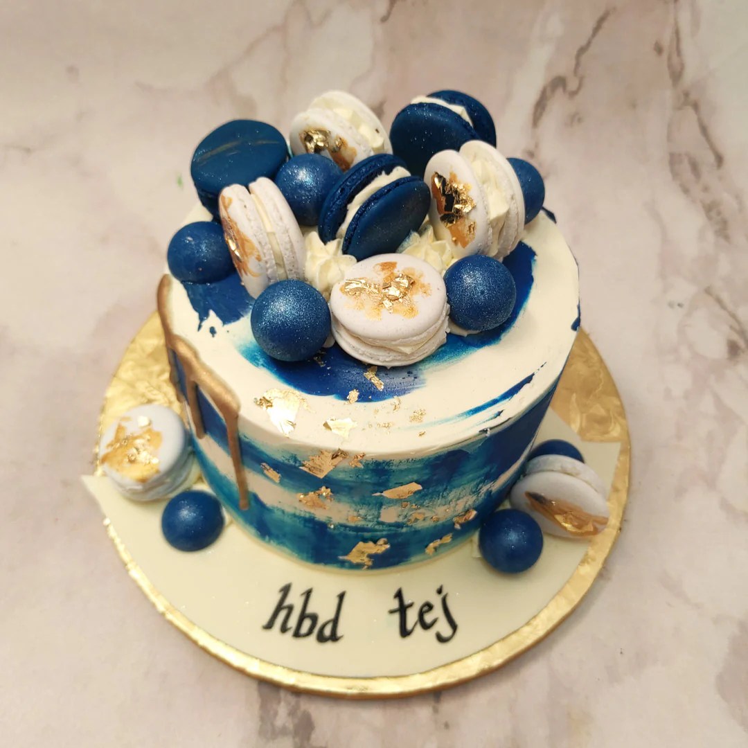 Resep kue marble blue band