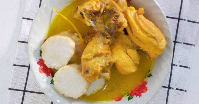 Resep lontong opor ayam suwir